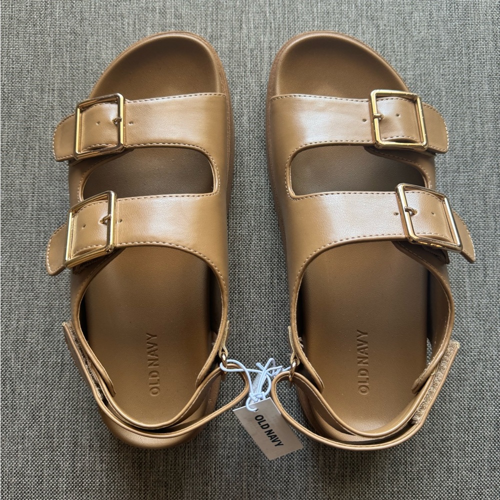 Tan Chunky Buckle Strap Sandal
